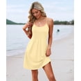 thumbnail image 6 of Summer Dresses for Women Adjustable Spaghetti Strap Beach Vacation Casual Cute Sundresses with Pockets Yellow S, 6 of 9