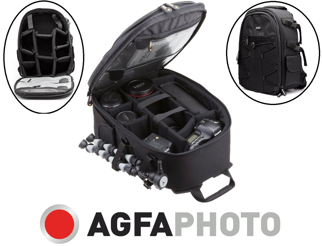 Agfaphoto Large Backpack Case Camera Bag For Sony Canon Samsung Nikon