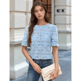 thumbnail image 5 of Women'S Summer Eyelet Hollow Out Crochet Lace Embroidered Short Sleeve Puff Tops XL, 5 of 7