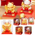 thumbnail image 2 of Figura de gato de la suerte con energía solar que da la bienvenida a la mano temblorosa, estilo chino, estatua de gato de la suerte con energía luminosa, adorno para consola central de coche, 2 of 5