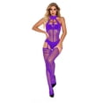 thumbnail image 2 of Lolmot Pantyhose for Women Plus Size Opaque Sexy Cut Out Lingerie Fishnet Open Crotch Seamless Mesh Stockings Bodysuit, 2 of 5