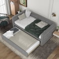 thumbnail image 2 of Euroco Upholstered Twin Size Daybed with Trundle, Gray, 2 of 12