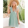 thumbnail image 3 of QWZNDZGR 2022 New Mid-Length Dress Lace Jacquard Cut-Out Pocket Lining Shorts V-Neck Large Dress, 3 of 8