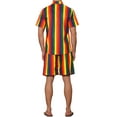 thumbnail image 3 of INSPIRE CHIC Hawaiian Rainbows 2 Pieces for Men's Father's Day Gift VaCatsion Beach Shirt and Shorts Sets XL Red Orange, 3 of 5