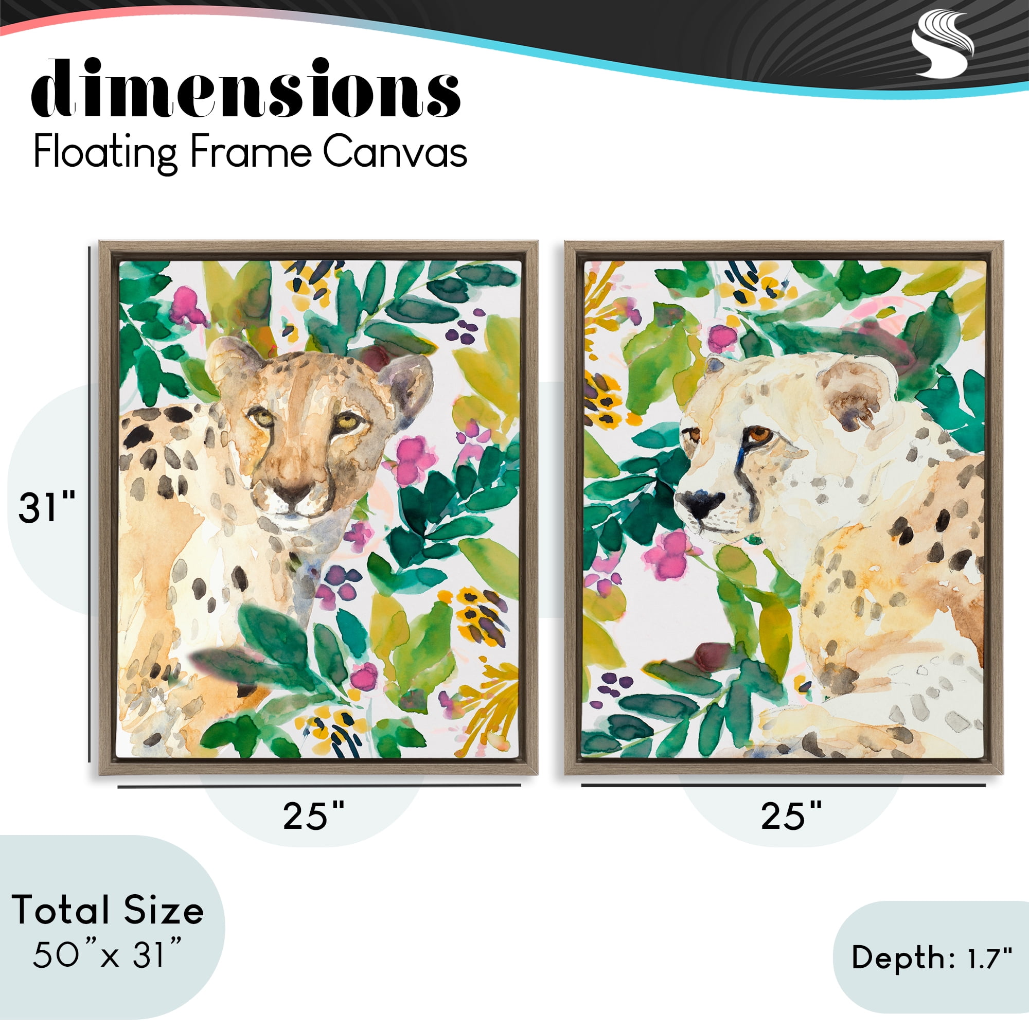 Stupell Industries Botanical Garden Wildlife 2 Piece Brown Framed Floater Canvas Set, design by Lanie Loreth