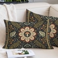 thumbnail image 2 of Boho Green Flowers Throw Pillow Cover 20 x 36 Inch Decorative Pillow Cover Modern Bohemia Botanical Mushroom Lumbar Pillowcase Seasonal Rectangle Cushion Case for Couch Sofa Bed Living Room, 2 of 9