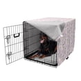 thumbnail image 5 of Kitten Dog Crate Cover, Flowers Cats with Striped Tails and a Ribbon, Easy to Use Pet Kennel Cover Small Dogs Puppies Kittens, 7 Sizes, Mauve Pale Pink, by Ambesonne, 5 of 6