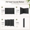 thumbnail image 4 of Jostyle 6 Panel Room Divider, Black Privacy Screen Wall Divider with Opaque Waterproof Polyester Fabric & Reinforced Q195 Steel Frame, Foldable Portable Partition for Office Home Bedroom, 4 of 9