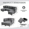 thumbnail image 2 of SOULART 113.39" Cloud Couch, Gray Sectional Sofa, Modular 6-Seat Convertible Sectional with Chaise and Storage Ottoman for Home Apartment Office, 2 of 12