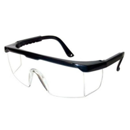 Safety Glasses, Strobe, Clear Anti-fog Lens, Black Frame, Adjustable Temples, Molded-in