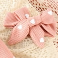 thumbnail image 6 of Tiweut Casual Kids Outfits Girl Valentines Day Ruffle Heart Print Romper Headband Suit Set, 6 of 9