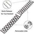 thumbnail image 3 of KOMI Bands Compatible with FITVII Metal Stainless Steel Watch Band Replacement Classic Durable Solid Link Accessory Buckle Metal Strap Wrist Band for FITVII H86 Fitness Tracker Silver, 3 of 9
