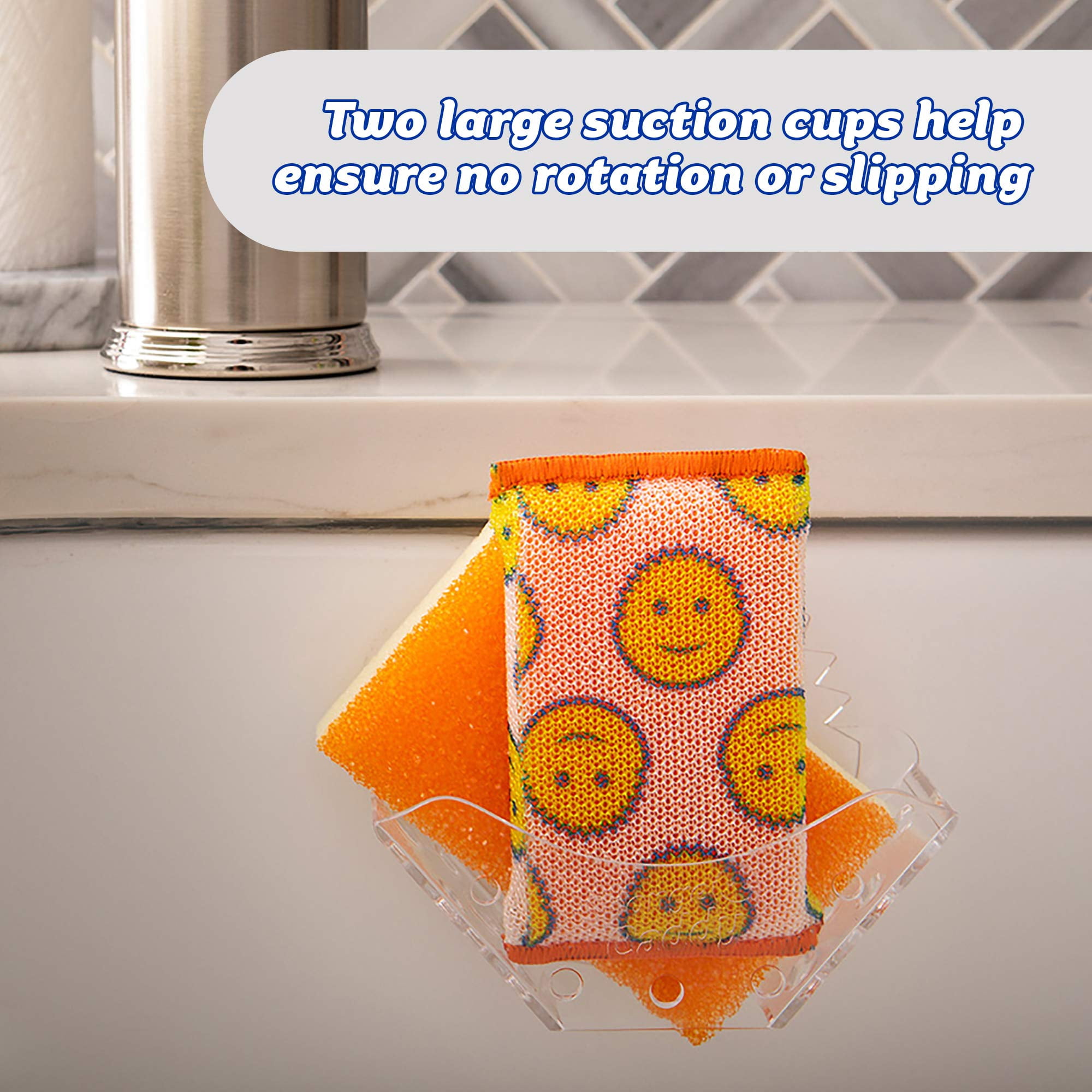Porte-Éponge Scrub Daddy Caddy - Lot De 2 | Ventouse Puissante Pour Évier