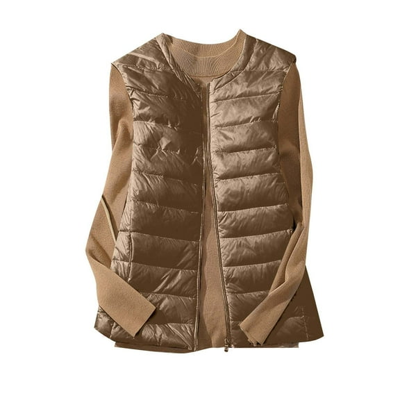 Uaswgudfs ​Women's Autumn/Winter Down-Filled Vest: Sleeveless Zip-Front w/ Streamlined Silhouette for Lightweight Warmth
