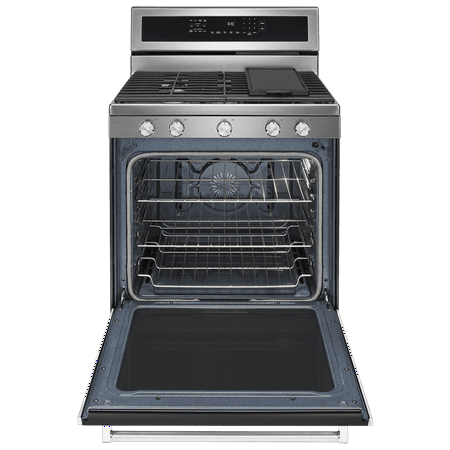 KitchenAid - 5.8 Cu. Ft. Self-Cleaning Freestanding Gas True Convection Range with Even-Heat - Stainless steel