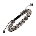 thumbnail image 1 of Natural Healing Power Gemstone Crystal Beads Unisex Adjustable Macrame Bracelets 8mm,Larvikite Labradorite, 1 of 3