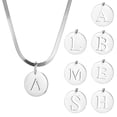 thumbnail image 1 of CJie Collar con inicial del alfabeto para mujer, colgante de disco con nombre y letra, hebilla OT, cadena de clip, gargantilla de acero inoxidable, joyer铆a de moda, 1 of 2