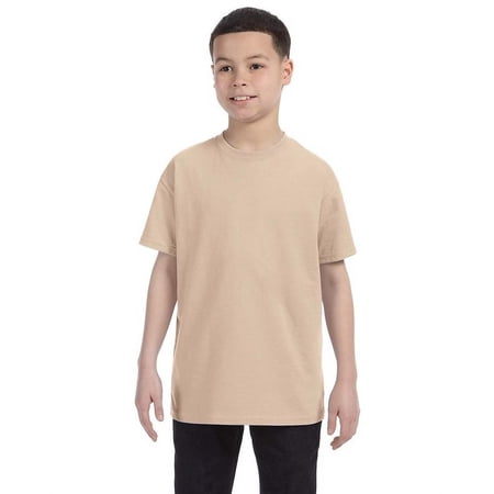 Gildan 3 Pack Youth Boys Heavy Cotton Sand T-Shirt S