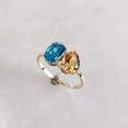 thumbnail image 2 of Natural Swiss Blue Topaz & Citrine Ring, 14K Solid Yellow Gold Blue Topaz Citrine Ring, December Birthstone, Christmas Gift, Toi et Moi Ring, 2 of 10