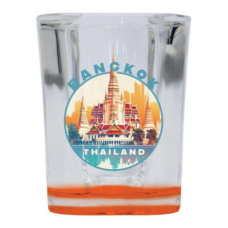 Bangkok Thailand Design C Souvenir 2 oz Square Shot Glass Orange