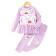 thumbnail image 2 of LYMAYTER Kids Girls Christmas Outfits 2PCS Toddler Printed Long Sleeves T-Shirt Dress + Leggings Pants Set for 3-7 Years, 2 of 9