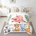 thumbnail image 2 of Feelyou Funny Farm Pig Bedding Comforter Set 7pcs for Teens, Tiger Elephant Queen Bedding Sets, Eucalyptus Leaves Botanical Reversible Queen Sheet Sets, Breathable Home Decor, 2 of 8
