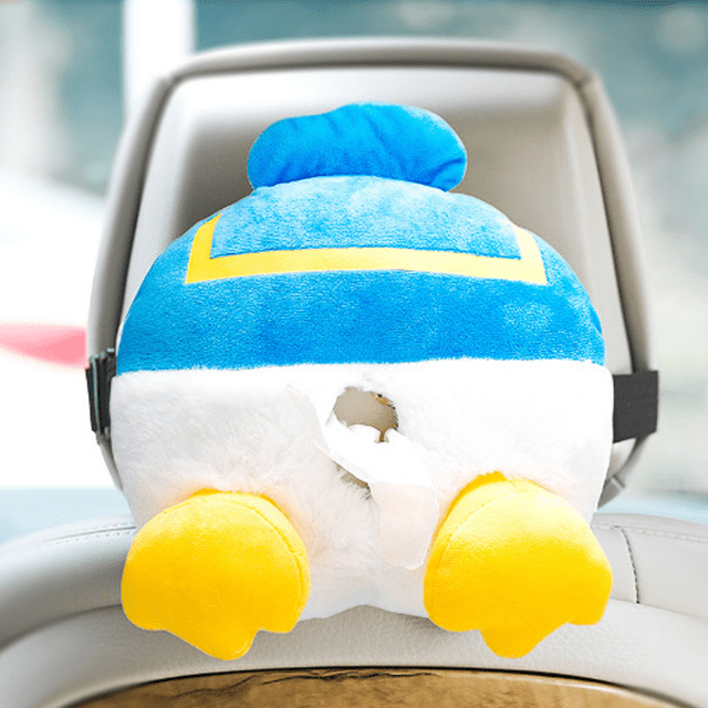 Suave y adorable funda para caja de pañuelos con trasero de pato, bolsa de almacenamiento creativa, bolsa para colgar, caja de pañuelos, embalaje para el hogar del coche, encantador cajón del coche, a