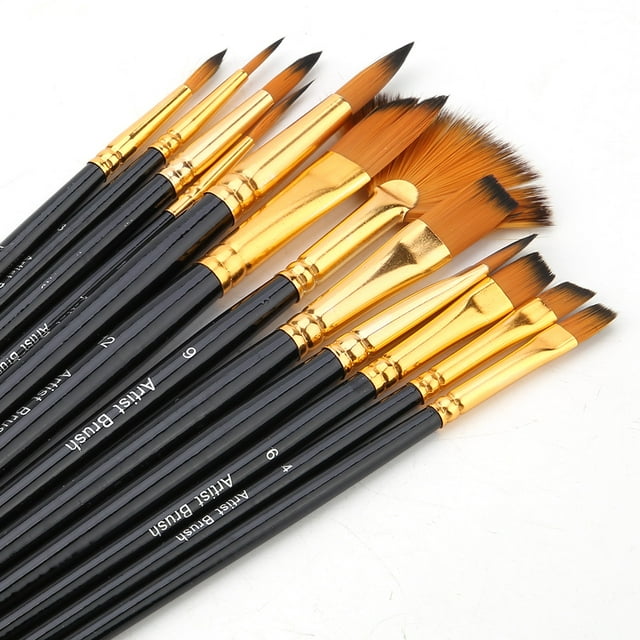 Ensemble de Brosse, 12pcs / Ensemble de Brosse à Cheveux en Nylon en Bois pour Usage Multifonction