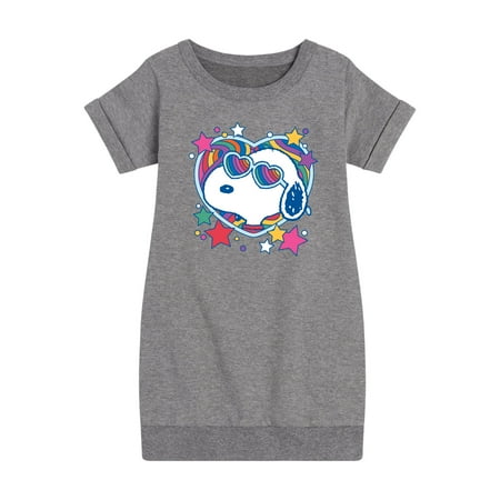 

Peanuts - Snoopy Groovy Heart - Toddler And Youth Girls Fleece Dress