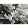 thumbnail image 2 of Ambesonne Black and White Quilted Bedspread Set 3 Pcs, Mid Century Peony, Queen Size, Charcoal Grey and Dimgray, 2 of 4