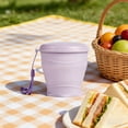 thumbnail image 6 of Guodhu Silicone Water Cup Portable Folding Water Cup For Travel Camping Outdoor, Collapsible Cup With Dustproof Cover And Hanging Rope, Heat Resistant Silicone Mug For Hot And Cold Drinks(Purple), 6 of 6