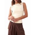 thumbnail image 3 of Women'S Sleeveless Tank Tops Boat Neck Summer Crop Going Out Shirts Cream White M, 3 of 9