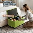 thumbnail image 6 of XiHuaZhaoChen 25 Inches Storage Ottoman, Upholstered Linen Foot Rest Stool for Couch with Hinged Lid, Ottoman with Storage for Living Room, Bedroom, Entryway, Load up to 600 lbs, Green, 6 of 10