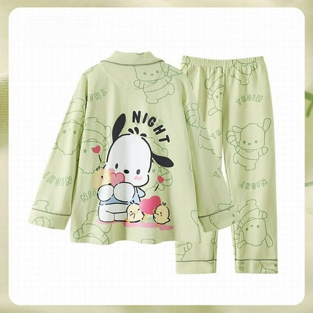 

Sanrio Cartoon Children Pajamas My Melody Kuromi Pompom Purin Anime for Suits Fashion Sleepwear Autumn and Winter Kawaii Pijama