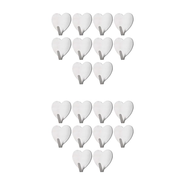 Naiovety 10 piezas de acero inoxidable elegante y fuerte capacidad de carga - Gancho de puerta para colgar en la pared para plata efectiva plata 2Conjunto
