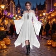 thumbnail image 2 of Renaissance Womens Dresses Victorian Gothic Off Shoulder Lace Up Corset Dress Vintage Christmas Themed Parties Butterfly Sleeve Halloween Costumes Steampunk Outfit White S, 2 of 8