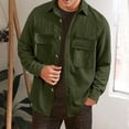 thumbnail image 2 of Men's Corduroy Shirt 2023 Fashion Vintage Long Sleeve Simple Casual Jackets Coat Solid Color Thick Cargo Shirt Male Shacket, 2 of 5