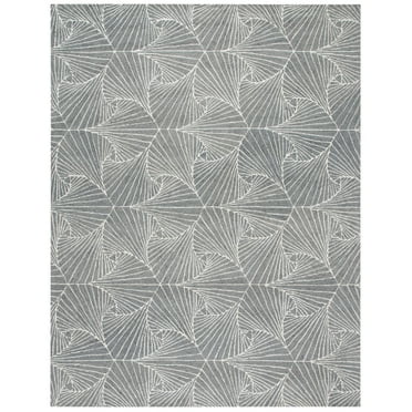 SAFAVIEH Micro-Loop Carver Geometric Area Rug, Grey/Ivory, 9' x 12'