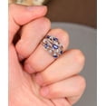 thumbnail image 6 of HeartsAndYou 2ct Natural Sapphire & Diamond Leaf Cluster Wide Open Ring 14k SOLID White Gold, 6 of 9