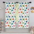 thumbnail image 5 of Blackout Kids Curtains,White Colorful Dinosaur Plant Pattern Childrens Insulated Curtains Set Of 2,Bedroom Essentials,Toddler Room Decor 42"x63", 5 of 5