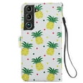 thumbnail image 4 of SaniMore for Samsung Galaxy S23 Plus Case, Anti-Fall Shock Protection Magnetic Wallet Cover for Samsung S23 Plus with Hand Strap [Card Holder & Kickstand] PU Leather Painted Pattern, Pineapple, 4 of 6