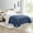 Navy Blue, variant on Elegant Comfort Corduroy Sherpa Reversible Blanket, Medium Weight, Micro-Suede, Corduroy Striped Pattern, King, Purple