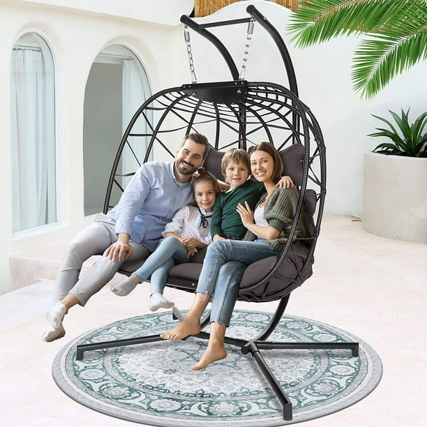 NICESOUL® Double Egg Swing Chair with Stand Indoor Oversized Loveseat