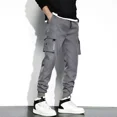 thumbnail image 3 of Pantalones de hombre otoño blanco hip hop ajustados pantalones cargo para hombre negro largo emo con venta al por mayor de lujo talla grande calle algodón Y2k, 3 of 5