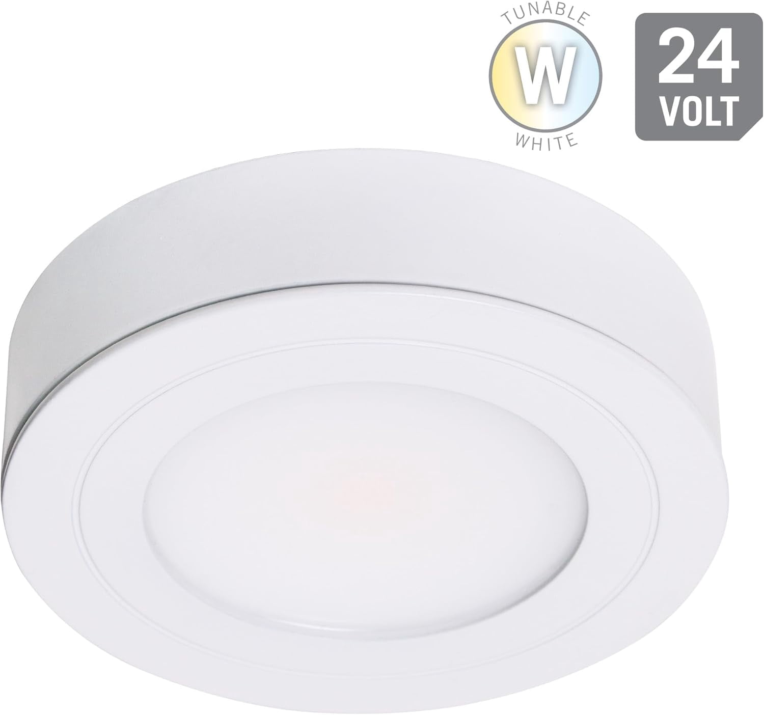 JJEAN-PureVue Dimmable LED Undercabinet Puck Light, CCT 2700K - 5000K, White 273412