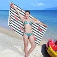 thumbnail image 6 of Coolnut Beach Towels Cute Flamingo Hearts Camping Towels Sand Free Beach Towel, 30"x60" Large Beach Towels Quick Dry Bath Travel Towels Pool Yoga Beach Mat for Men Women, 6 of 6