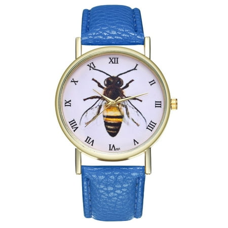 Honey Bee Wedding - Vintage Honey Bee Insect Leather Watch for Women Men's Watch Birthday Wedding Gift IdeasT01