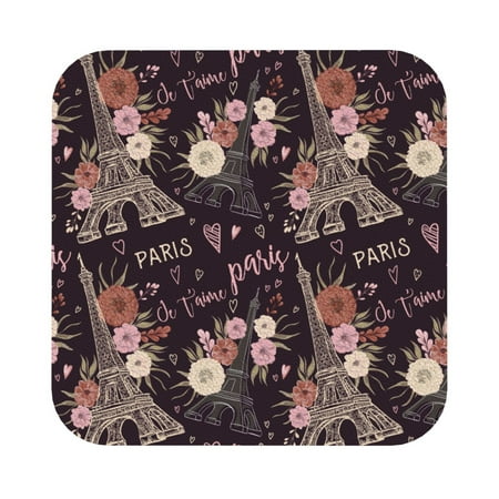 

Disketp Romantic Paris Funny Coasters 6 Pcs Leather Coasters with Holder Perfect Housewarming Hostess Gifts Protect Furniture from Water Marks Scratch and Damage