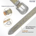 thumbnail image 4 of Rhinestone Belt For Men Women Western Cowboy Cowgirl Bling Studded Leather Belt For Jeans Pants125cm(49Inch), 4 of 5