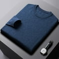 thumbnail image 5 of Men's Autumn/Winter 450g Pure Wool Round Neck Warm Sweater, 5 of 9